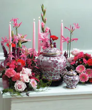 Pink Candle Memorial  Urn