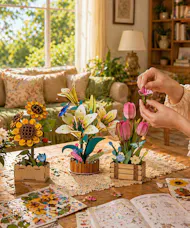 DYI Flower Wood Puzzle  Gift Set