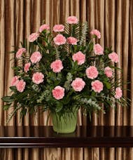 Pink Carnation Tribute Mache Basket