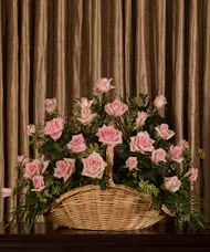 Pink Rose Tribute Fireside Basket