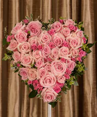 Pink Rose Tribute Standing Heart