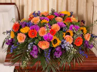 Vibrance of Life Tribute Series Casket Spray