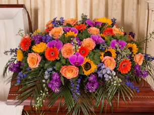 Vibrance of Life Tribute Series Casket Spray