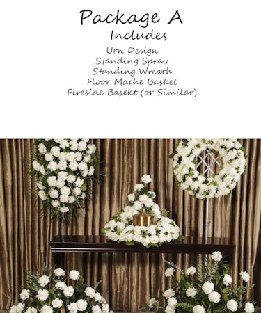White Carnations Memorial Package A