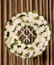 White Carnation Tribute Standing Wreath