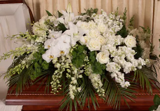White Elegance Tribute Series Casket Spray