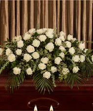White Rose Tribute Casket Spray