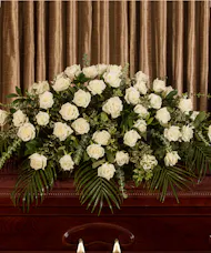 White Rose Tribute Casket Spray