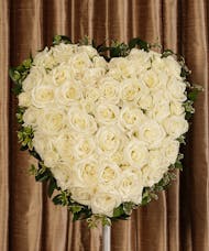 White Rose Tribute Standing Heart