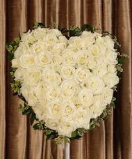 White Rose Tribute Standing Heart