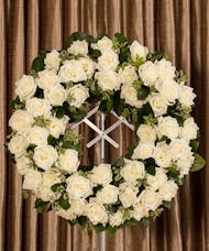 White Rose Standing Wreath