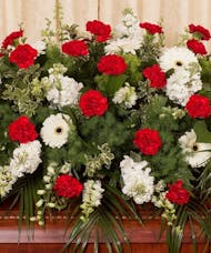 Red & White Remembrance Series Casket Spray