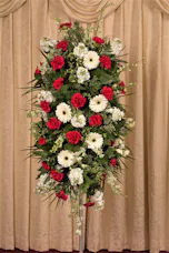 Red & White Remembrance Standing Spray