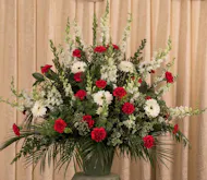 Red & White Remembrance Mache Basket