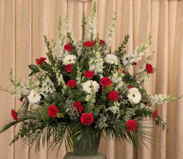 Red & White Remembrance Mache Basket