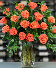 18  Orange Roses One And A Half Dozen