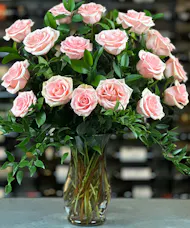 18 Soft Pink Roses One And A Half Dozen