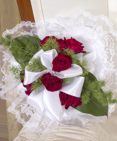 Red Rose Tribute Satin Pillow Sympathy Flowers Columbus Ohio