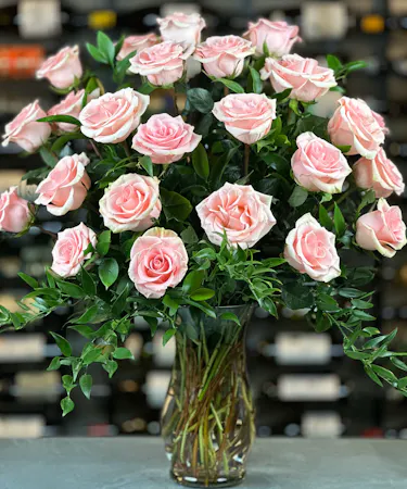 24 Soft Pink roses two dozen columbus ohio florists newark Griffins
