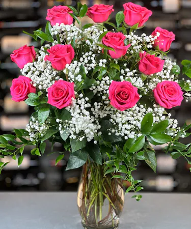 One Dozen Hot Pink Roses Columbus Roses Florists Griffins
