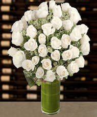 48 Luxury White Roses