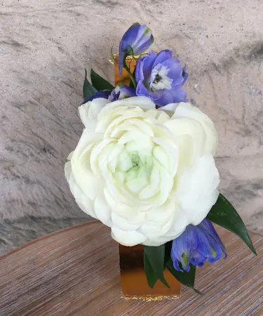 Blue and White Boutonniere columbus ohio florists newark OH