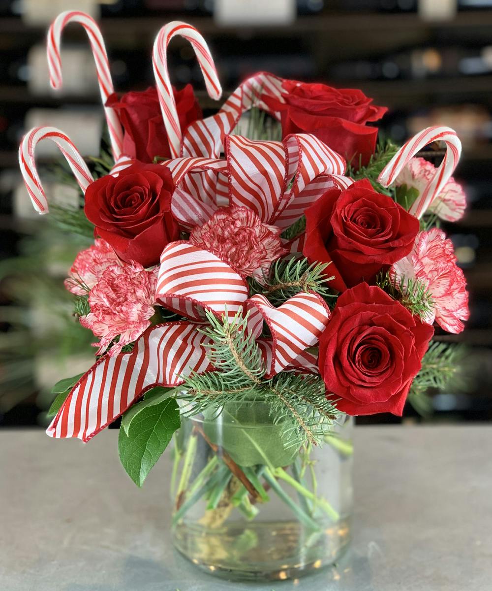 Peppermint Holiday Bouquet Christmas Flowers Columbus Ohio Florist