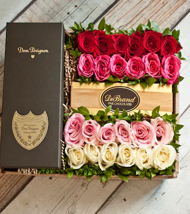 24 Roses & Dom Perignon Champagne Gift Box
