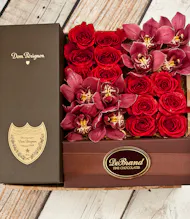 Orchids & Roses Dom Perignon Champagne Gift Box