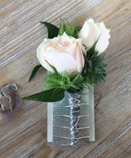 Cream Rose with Gold Accent Boutonniere