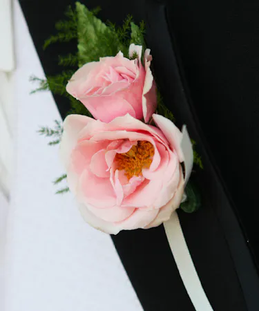 Double Pink Rose Boutonniere columbus ohio florists newark OH