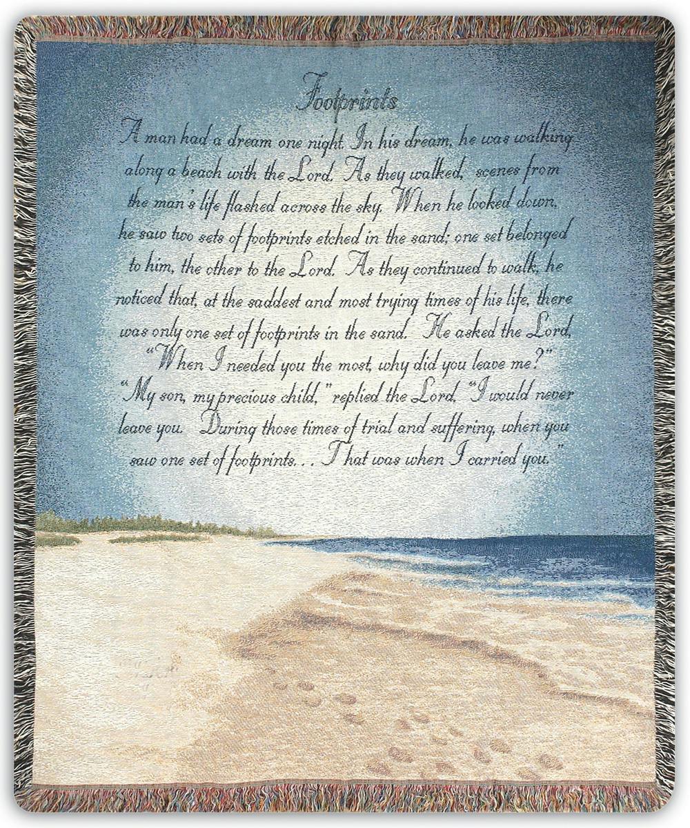 Footprints Throw Funeral Sympathy Throws Sympathy Throws Columbus