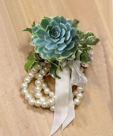 Green Succulent Wrist Corsages columbus ohio florists newark OH
