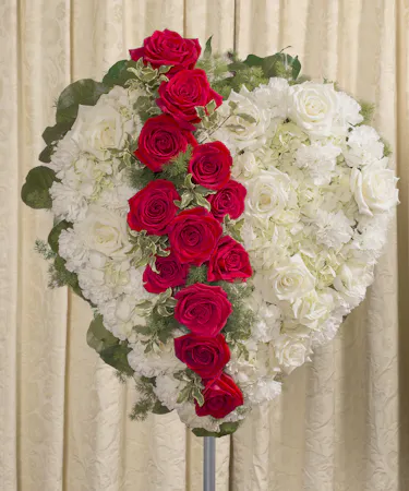 Red Rose Tribute Standing Heart Sympathy Flowers Columbus Ohio