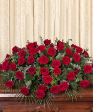 Red Rose Tribute Casket Spray