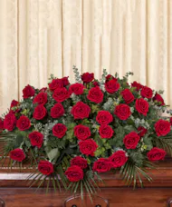 Red Rose Tribute Casket Spray