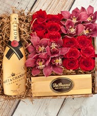 Orchids & Roses Moet Chandon Champagne Gift Box