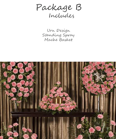 Pink Carnation Memorial Package B Sympathy Flowers Columbus Ohio