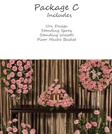 Pink Carnation Memorial Package C Sympathy Flowers Columbus Ohio