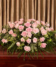 Pink Rose Tribute Casket Spray