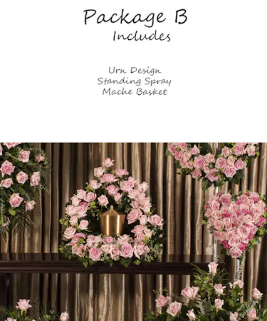 Pink Rose Memorial Package B Sympathy Flowers Columbus Ohio