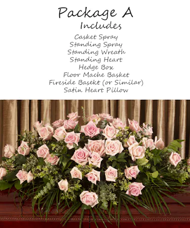 Pink Rose Tribute Package A Sympathy Flowers Columbus Ohio