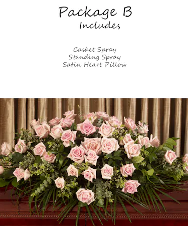 Pink Rose Tribute Package B Sympathy Flowers Columbus Ohio