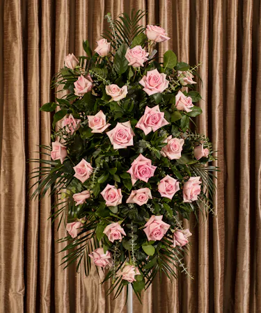 Pink Rose Standing Spray Sympathy Flowers Columbus Ohio