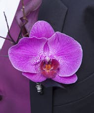 Purple phalaenopsis Orchid Boutonniere