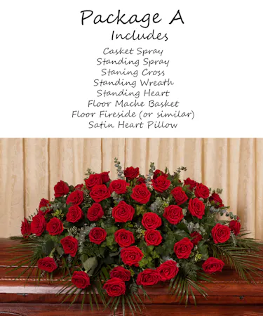 Red Rose Tribute Package A Sympathy Flowers Columbus Ohio