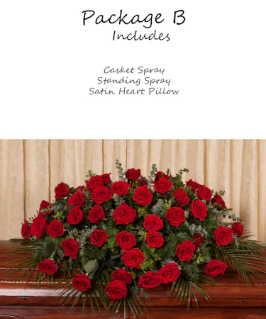 Red Rose Tribute Package B Sympathy Flowers Columbus Ohio