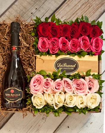 24 Roses & Rosa Regale Champagne Gift Box