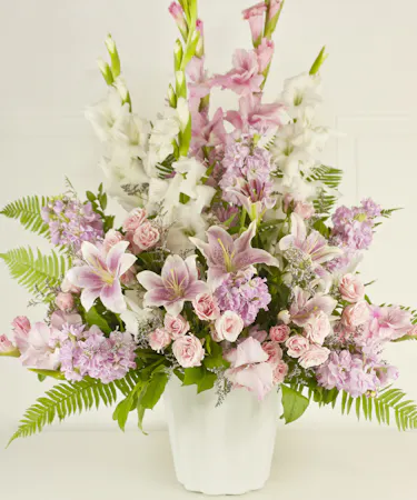 Traditions Of Pink Funeral Arrangement Columbus Funeral Flowers