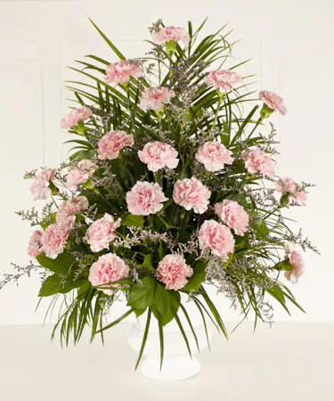 Pink Sentiments Carnation Basket Columbus Funeral Flowers Newark Ohio